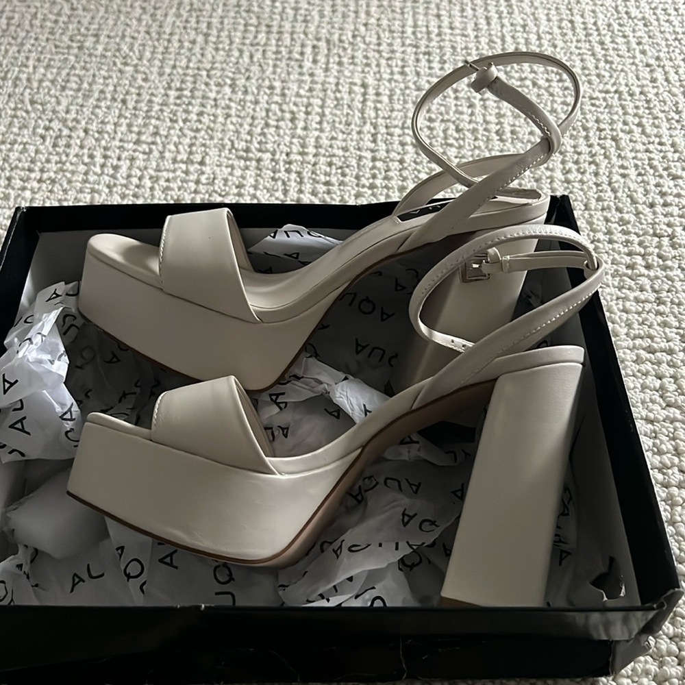 Taupe platform heels
